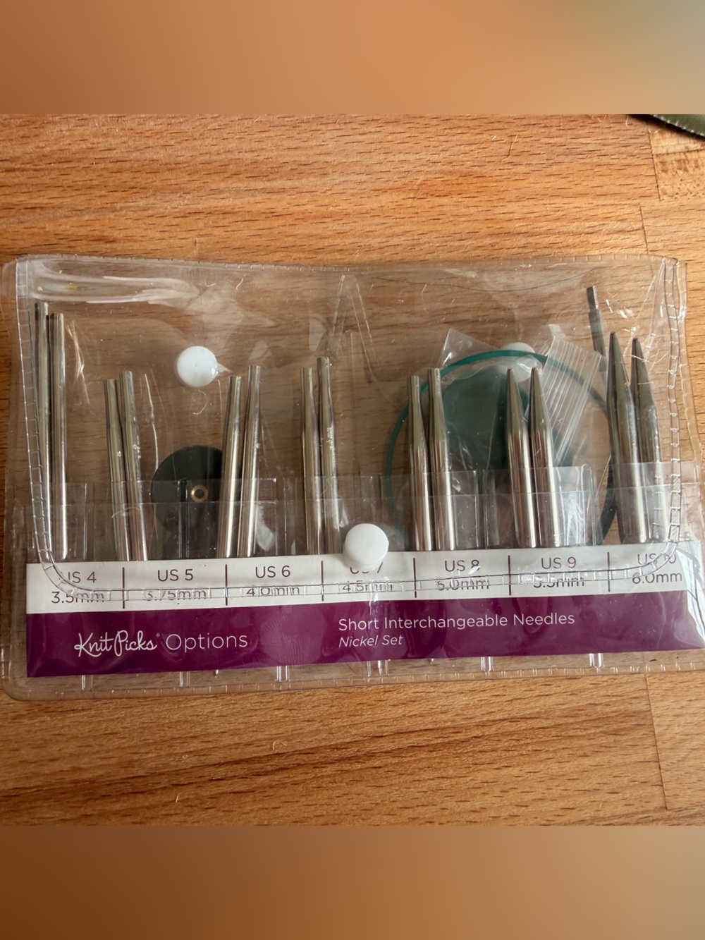 Knit Picks Options Short Interchangeable Needles — Silver